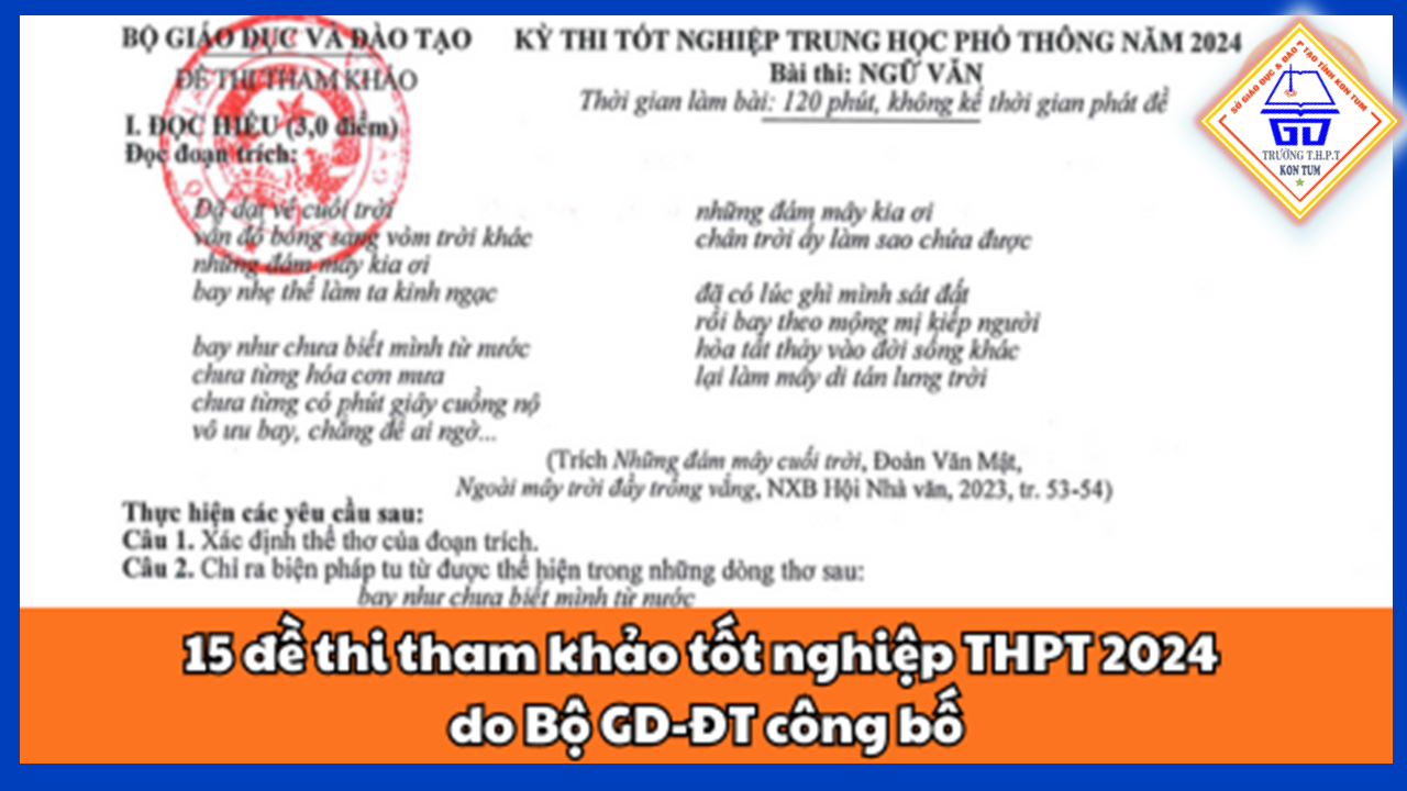 Đề tham khảo 15 môn thi tốt nghiệp THPT năm 2024